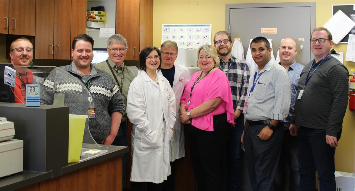 Pictured here are staff from The Ottawa Hospital, the Eastern Ontario Regional Laboratory Association, and the Deep River and District Hospital on February 23, 2020, when Deep River’s Laboratory Information System was transitioned from Omnitech to Cerner.